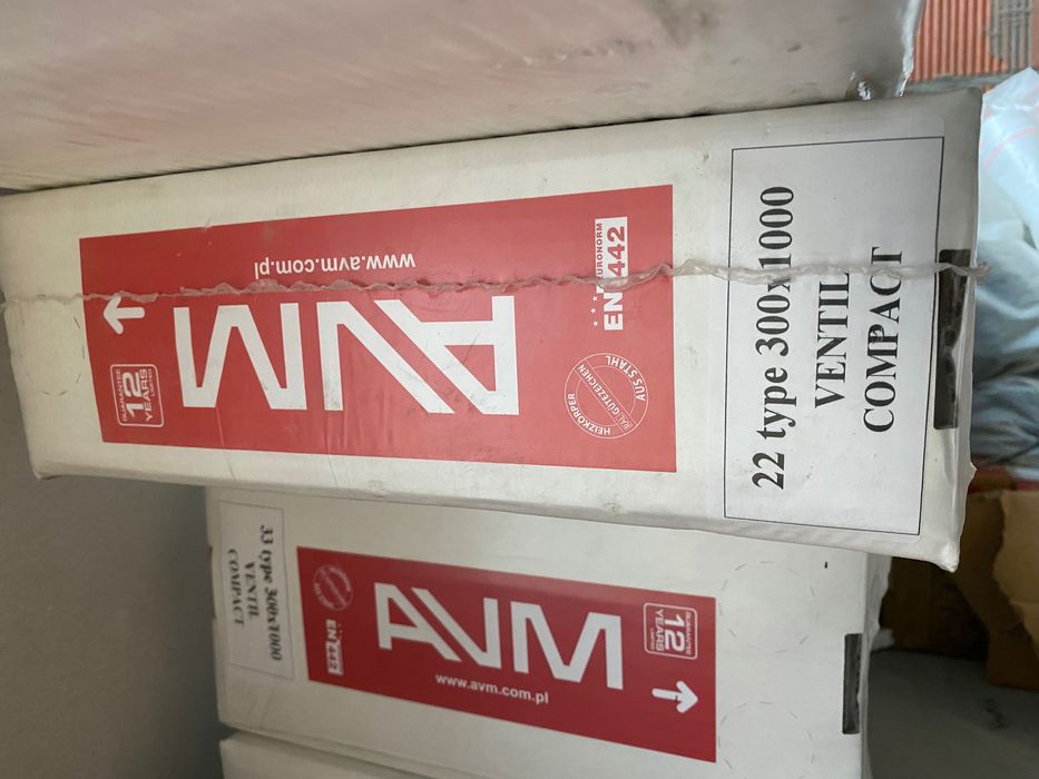 Новий стальний радіатор (батарея) AVM, Туреччина 22 тип 300х1000