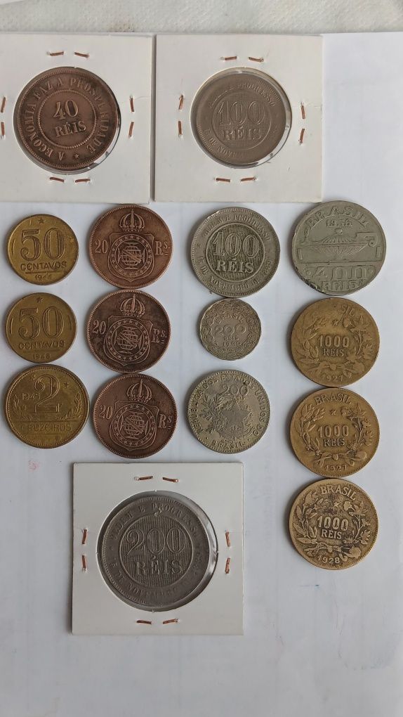 16 moedas do Brasil diversas, desde 1869 a 1948