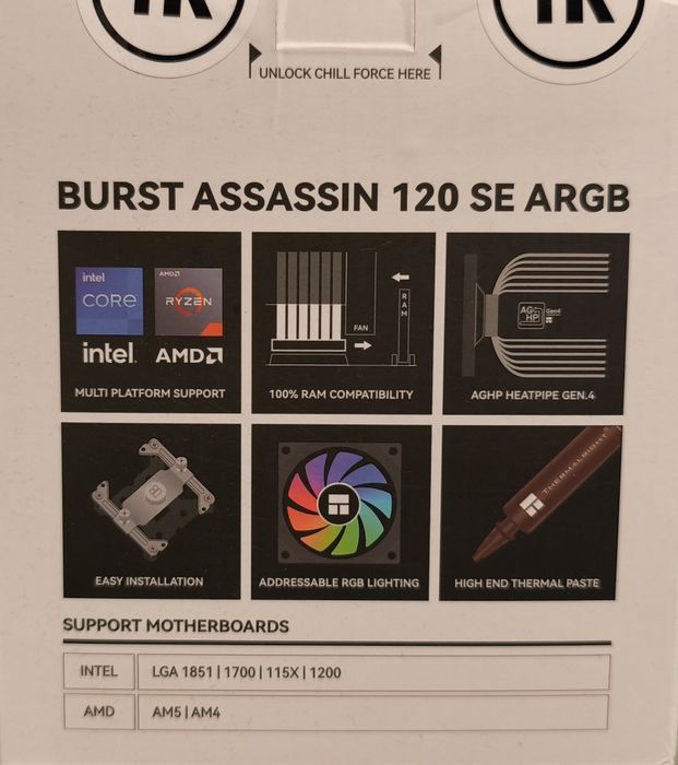 Chłodzenie CPU Thermalright Burst Assassin 120 SE ARGB, czarne, nowe.