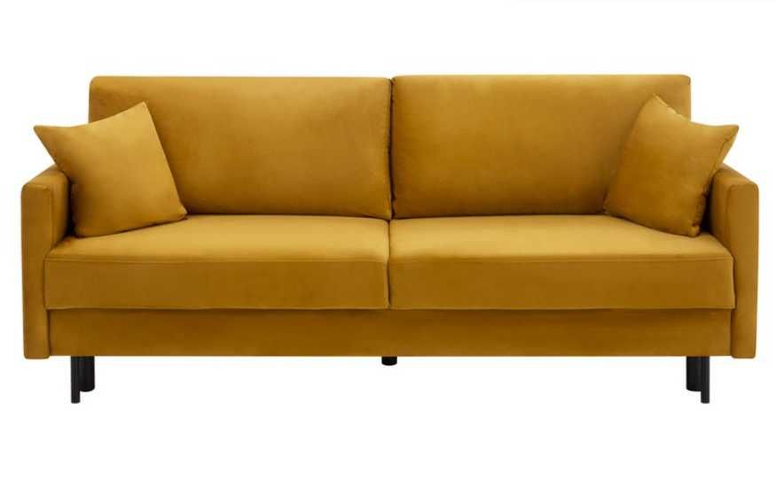 POEKZSPOZYCYJNA Sofa rozkładana musztardowa BETA || OUTLET -30%