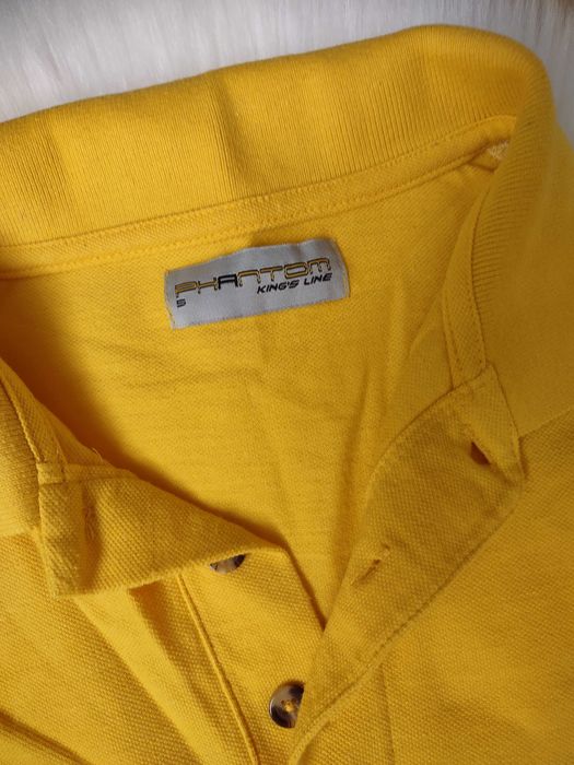 Żółta koszulka męska polo roz. M/L z bawełny