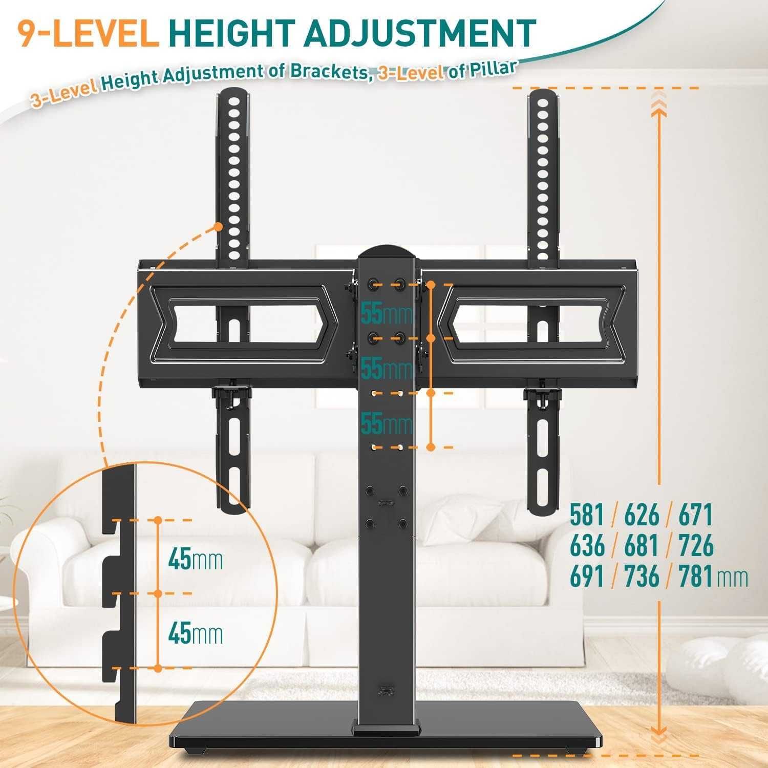 Stojak uchwyt na TV 37-70" 40Kg Elived EV017! Mocny Stabilny!