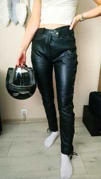 Spodnie damskie skórzane motocyklowe M