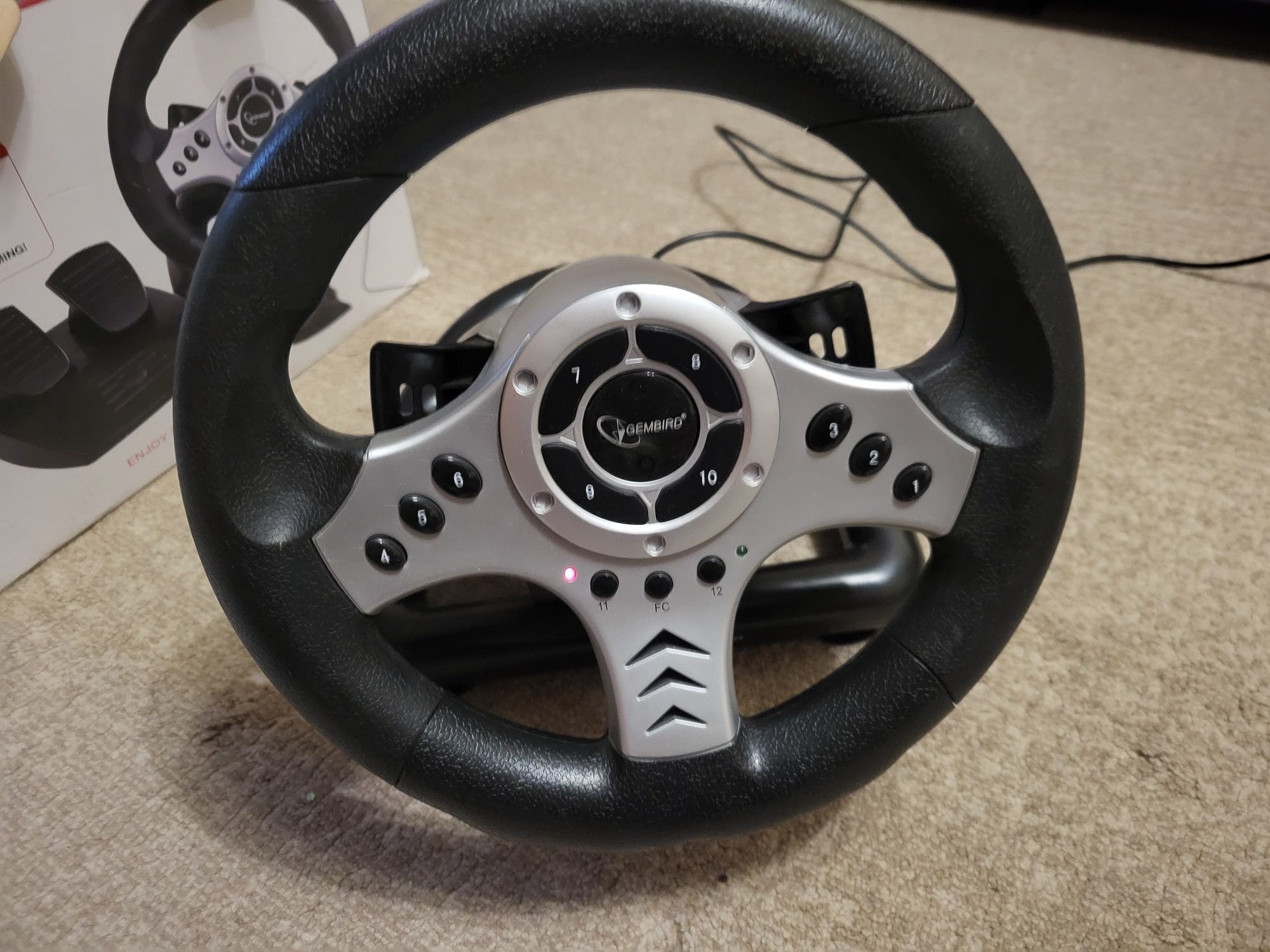 Кермо руль Gembird STR-W1-VF(бездротове 2.4GHz/вібро/ПК)