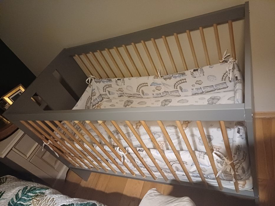 Łóżeczko dziecięce Klupś Paula grafit + materac