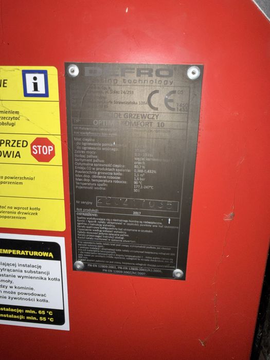 Części do kotła pieca Defro Optima Komfort 10