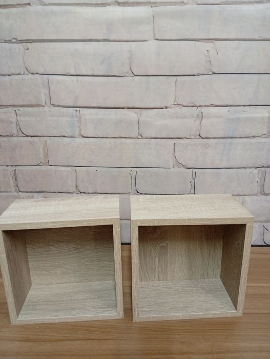 Zestaw 3 półek ściennych jasnobrązowych