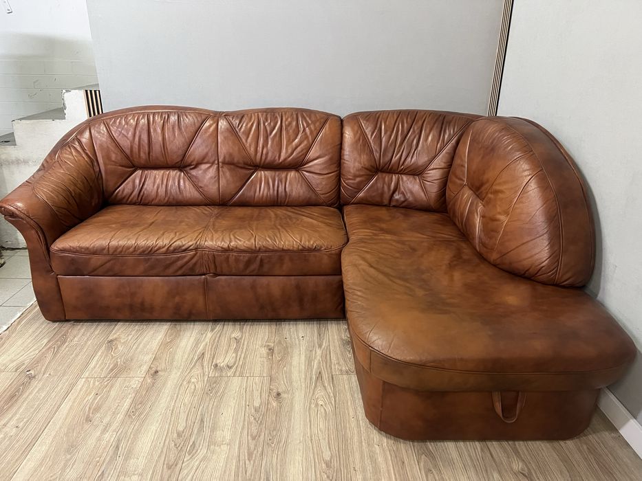 Narożnik skórzany sofa kanap narożna naturalna rozkładany DOSTAWA !!!