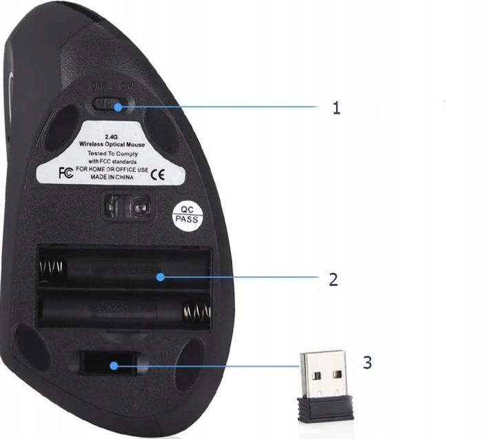 Mysz Bezprzewodowa Ergonomiczna Myszka Pionowa Wertykalna Cicha Komput