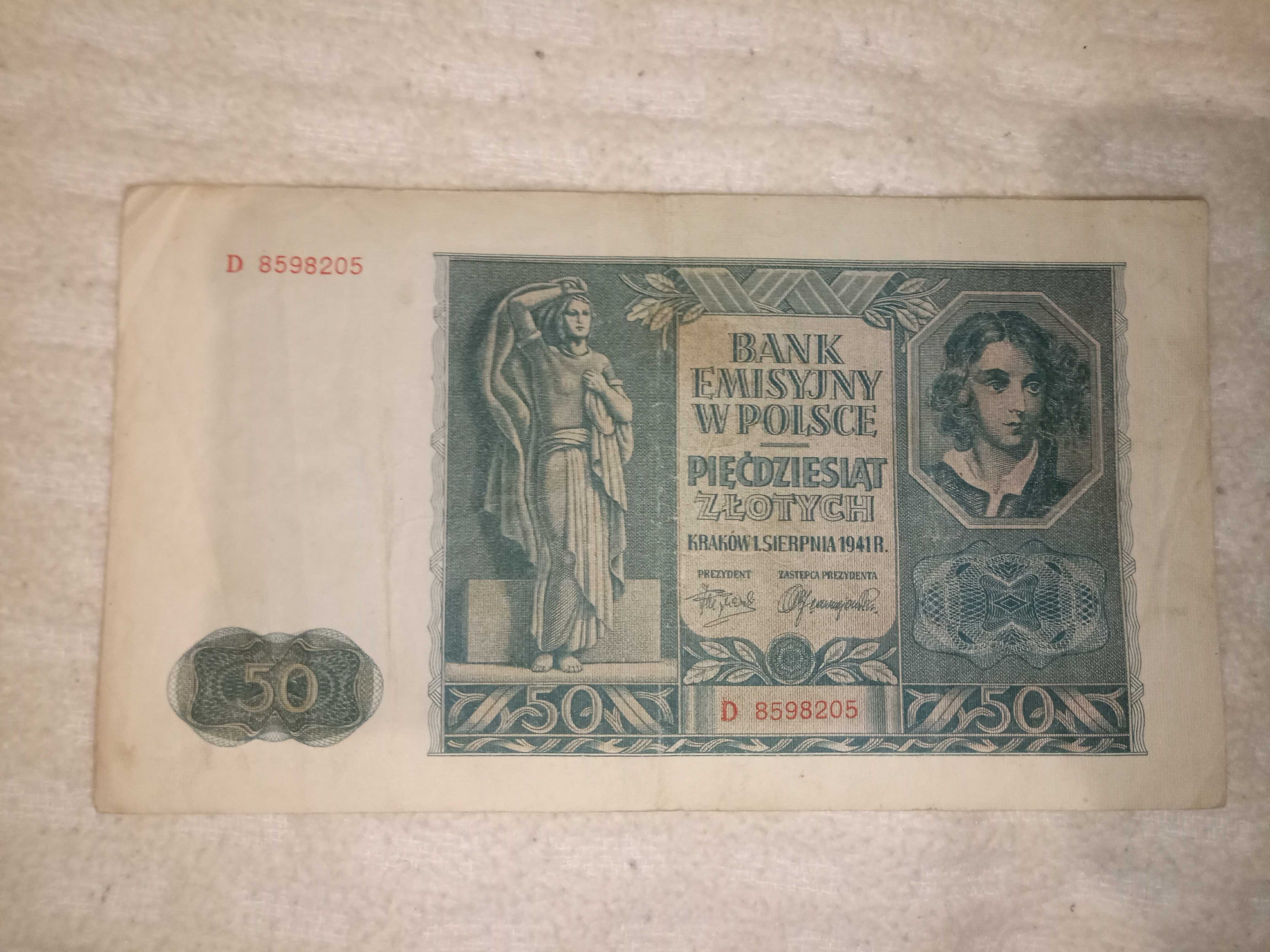 Banknot 50 zł z 1941 roku