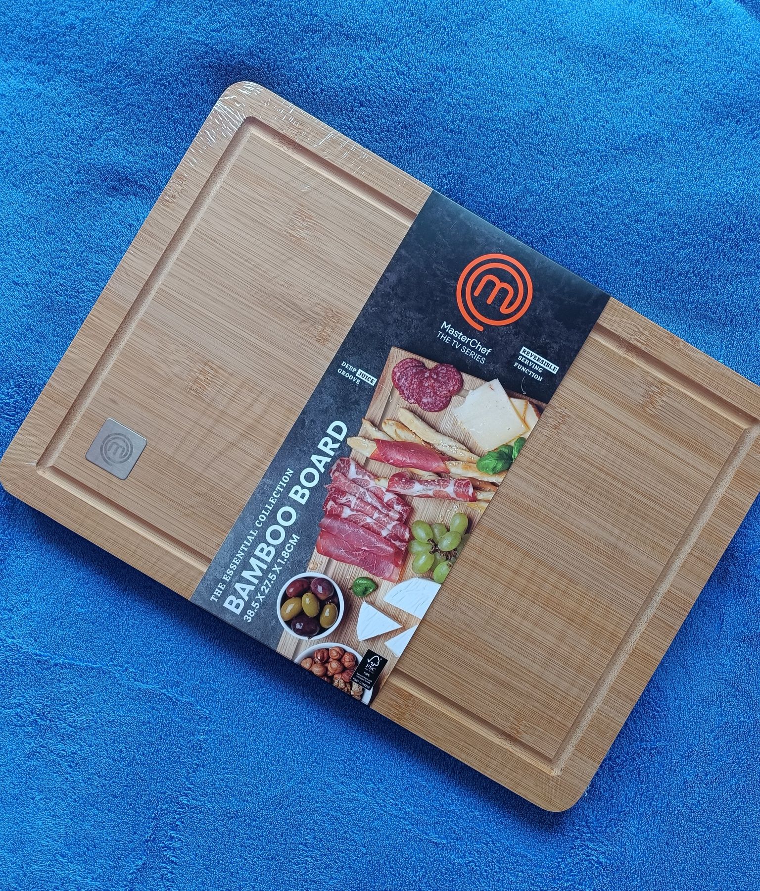 Masterchef, nowa bambusowa oryginalna deska do krojenia, dwustronna