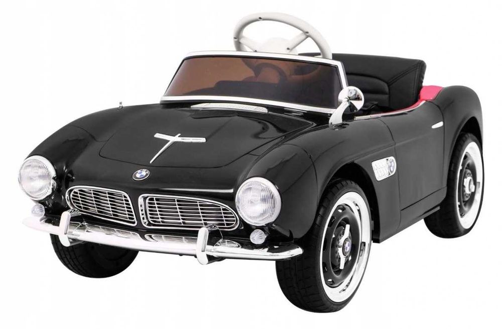 Samochód BMW 507 Retro elektryczny dla dzieci Czarny Audio LED Pilot
