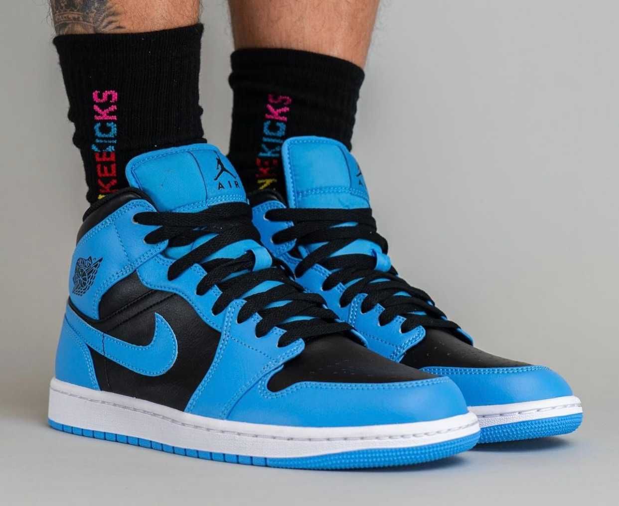 Air Jordan 1 Mid University Blue кросівки чоловічі жіночі р. US7/40