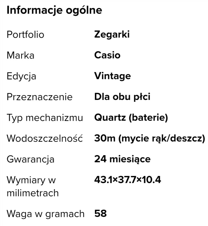 Zegarek Casio DB-360 złoty gold vintage retro