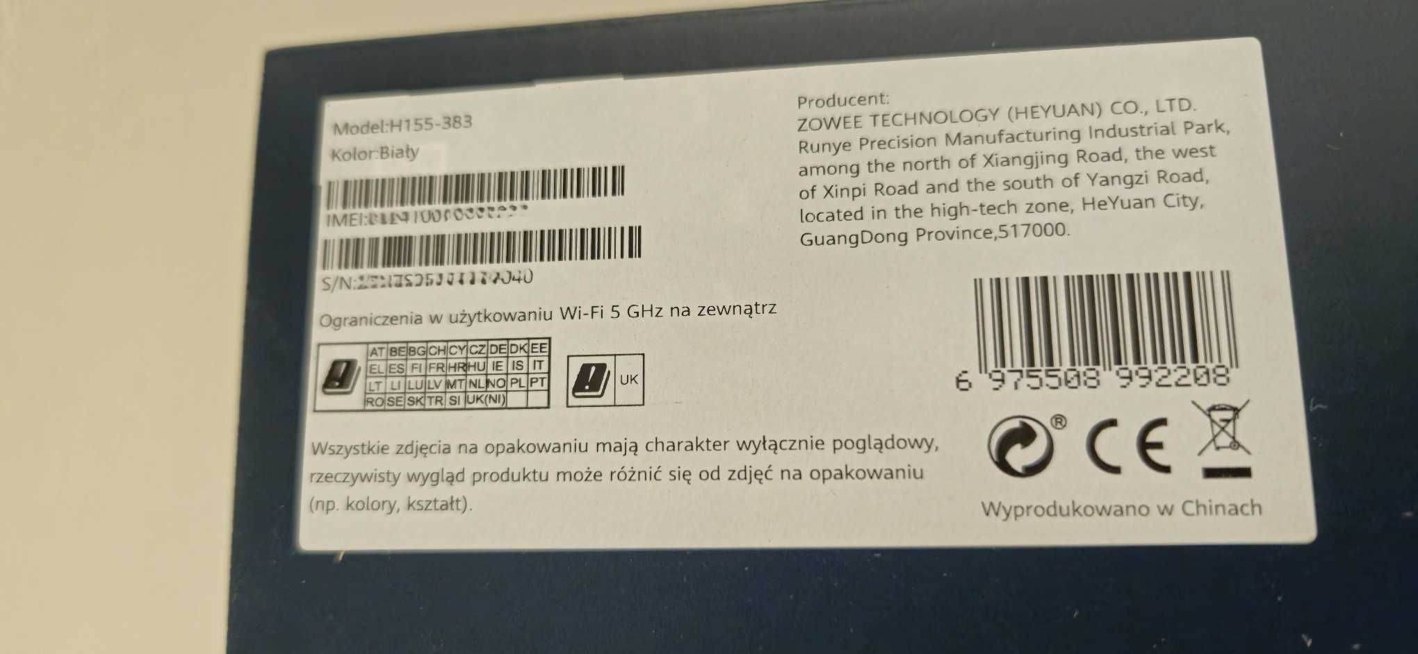 Router stacjonarny Zowee Router 5G CPE 5E - White NOWY DYSTR PL