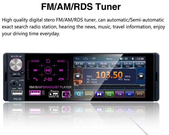 Auto-Rádio PODOFO P5130 1 DIN _ 4.1 "HD TouchScreen