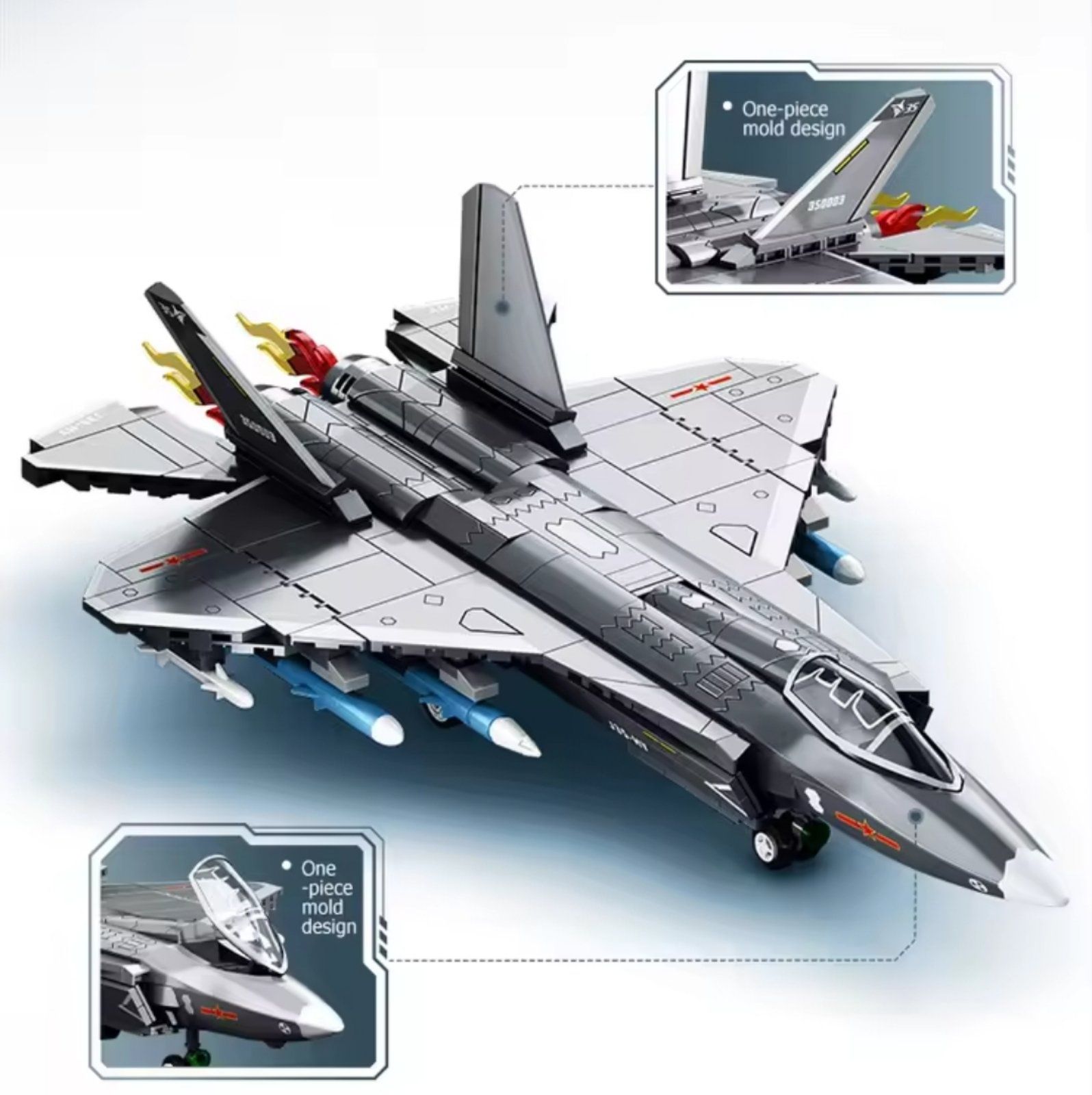 Конструктор самолёт F 35 боевой истребитель 621 шт блоков Lego