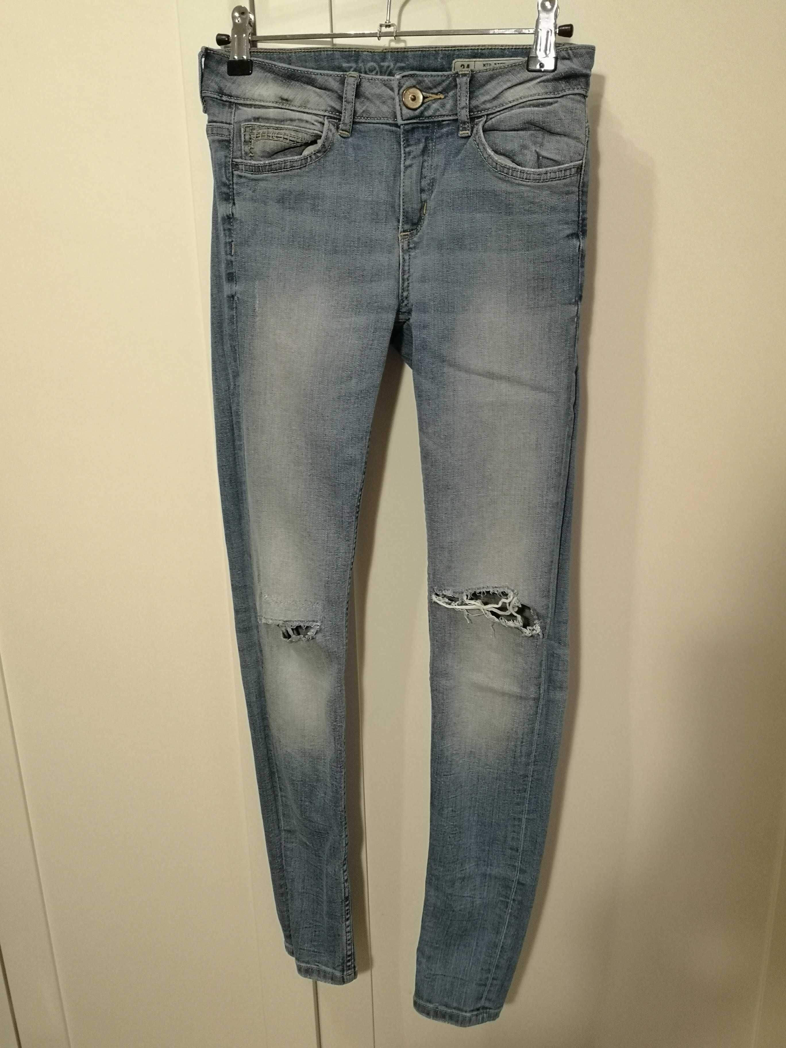 ZARA jeansy przetarcia rurki asos 34/XS