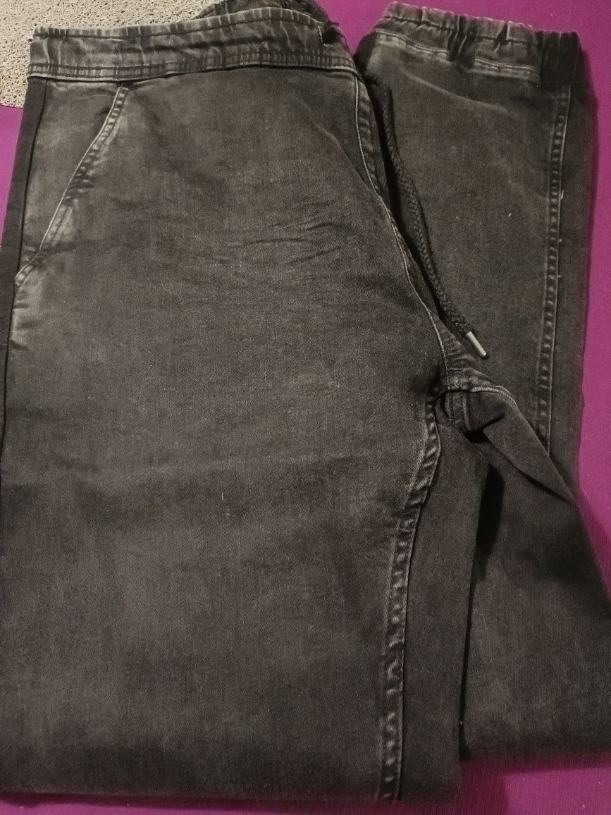 Spodnie joggery szare rozmiar W36L34 Cropp wiązane szerokie