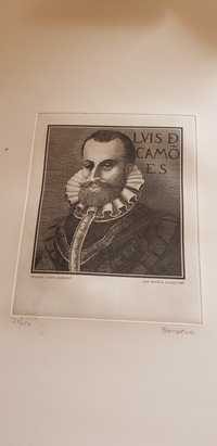 Gravura de Luís de Camões assinada e numerada