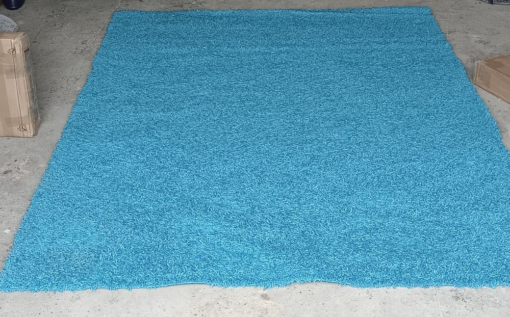 Dywan niebieski długowłosy 2,8mx2m