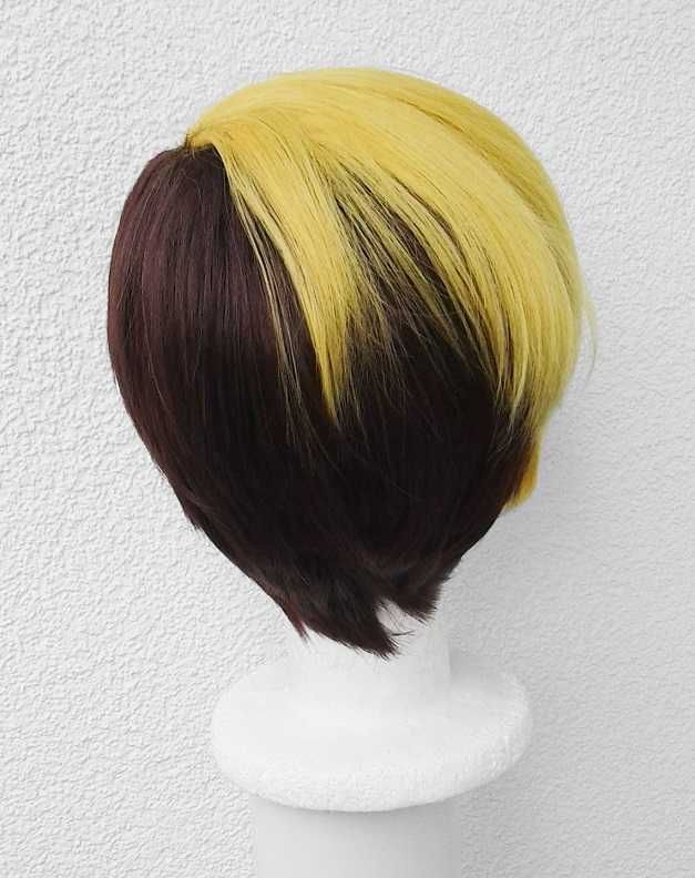 Vash Trigun brązowa żółta blond peruka z  grzywką cosplay wig