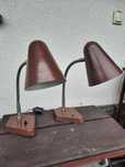 Lampka lampa nocna biurko Loft PRL komplet