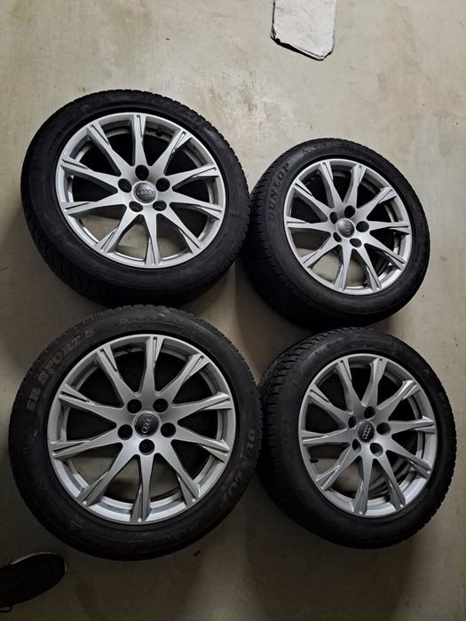 Alufelgi audi a4 b9 5x112 66.6 opony zimowe Dunlop 225 50 r17
