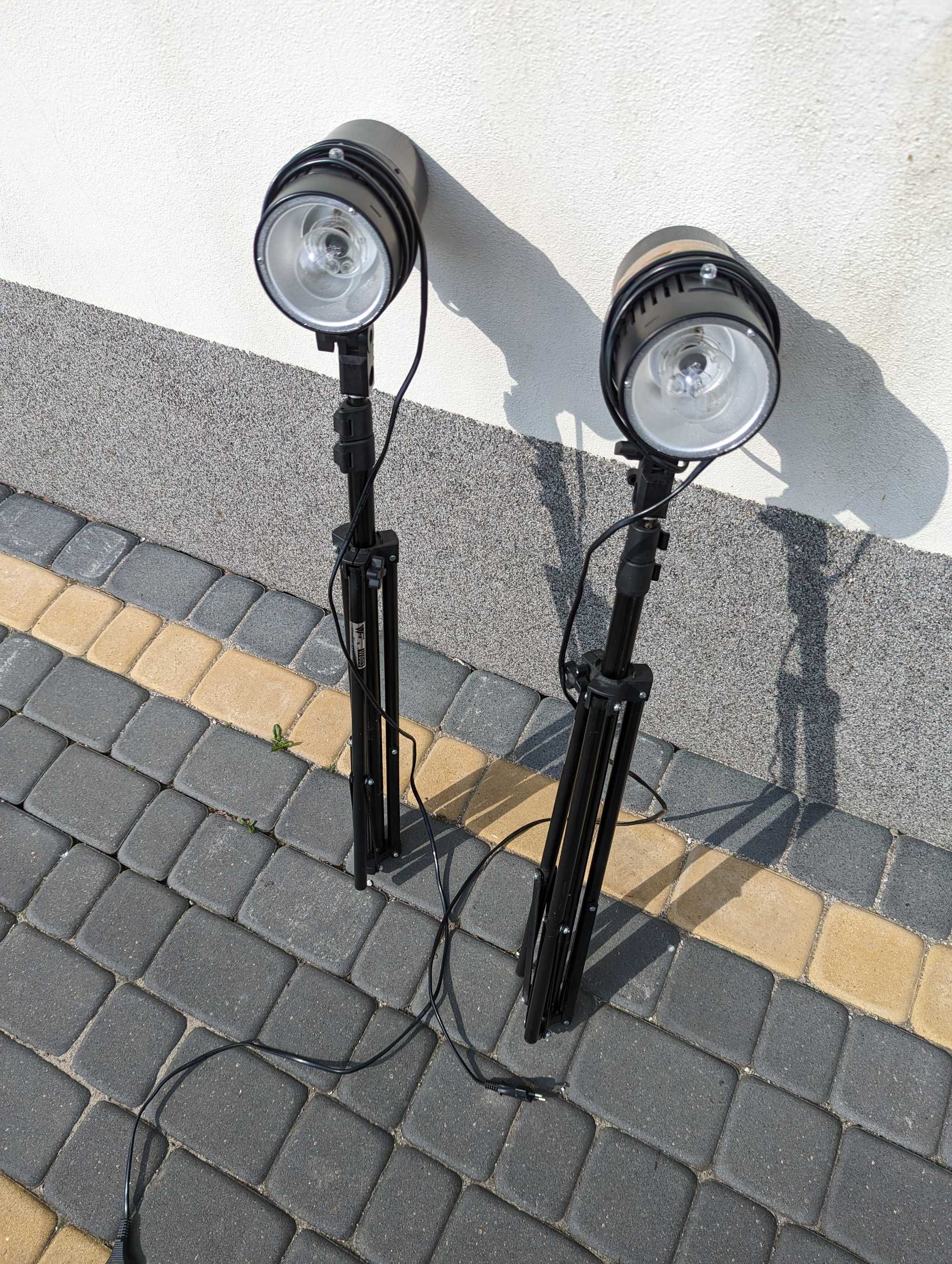 Lampy blyskowe CY-100WR wraz z statywami i kostka