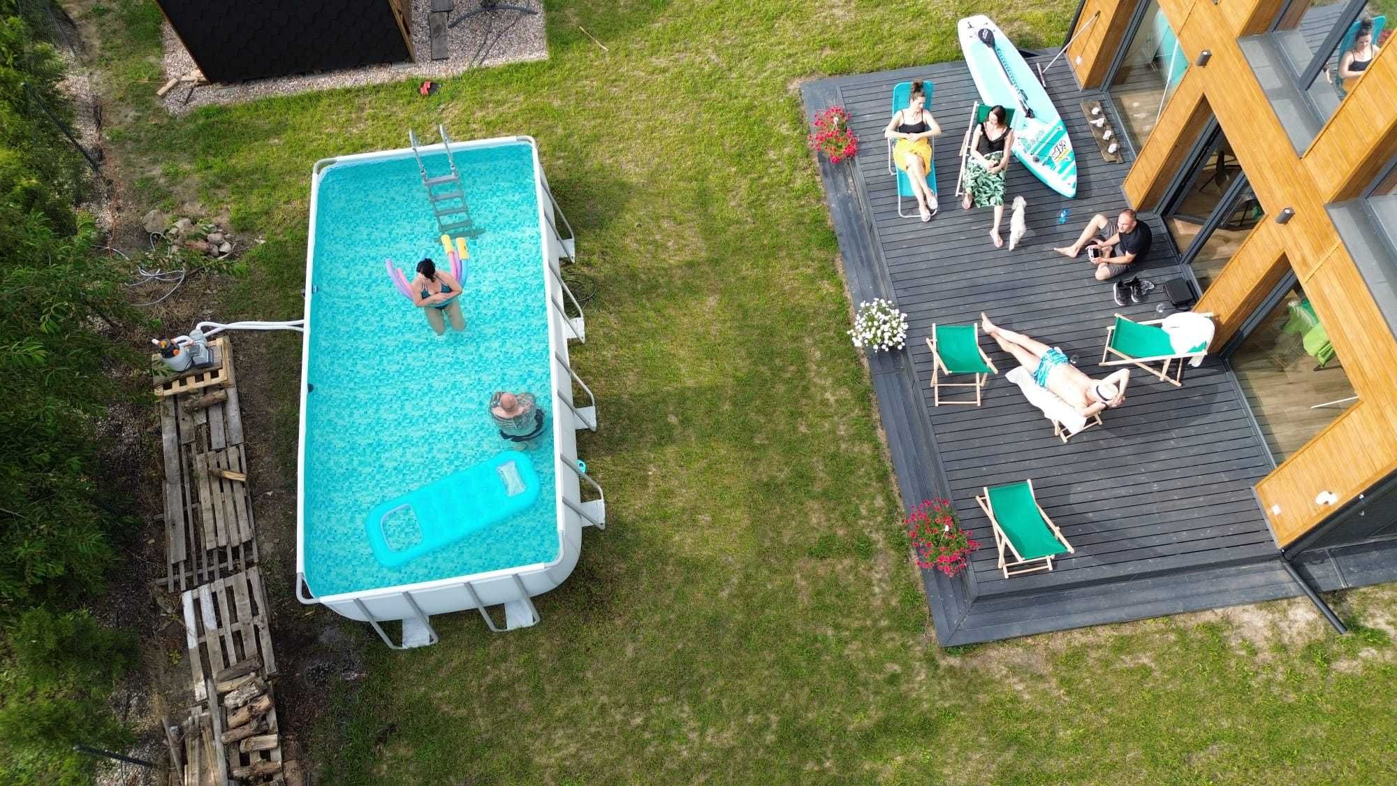Wakacje Dom z prywatnym jacuzzi, sauna, grzyby, las, jezioro kominek