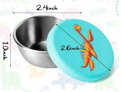 Dipówki mini pojemniki na przekąski z pokrywką w dinozaury 6 sztuk