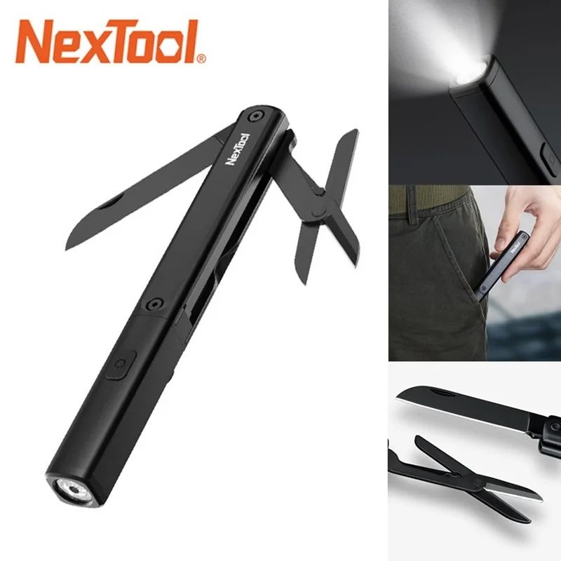 Мультитул фонарик Nextool N1, 3 в 1 ніж, ліхтарик, ножиці.