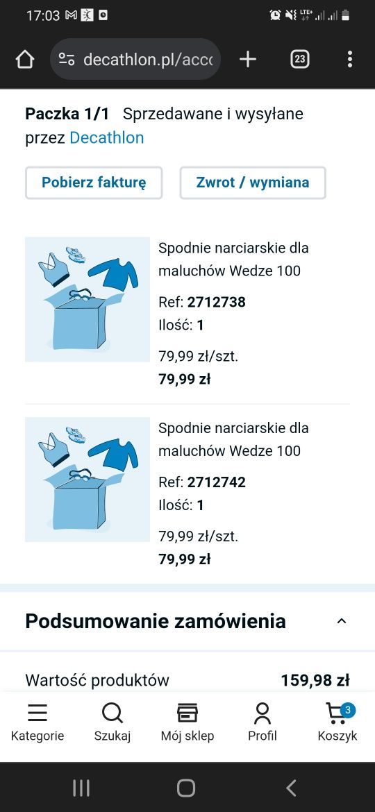 Spodnie narciarskie dla maluchów