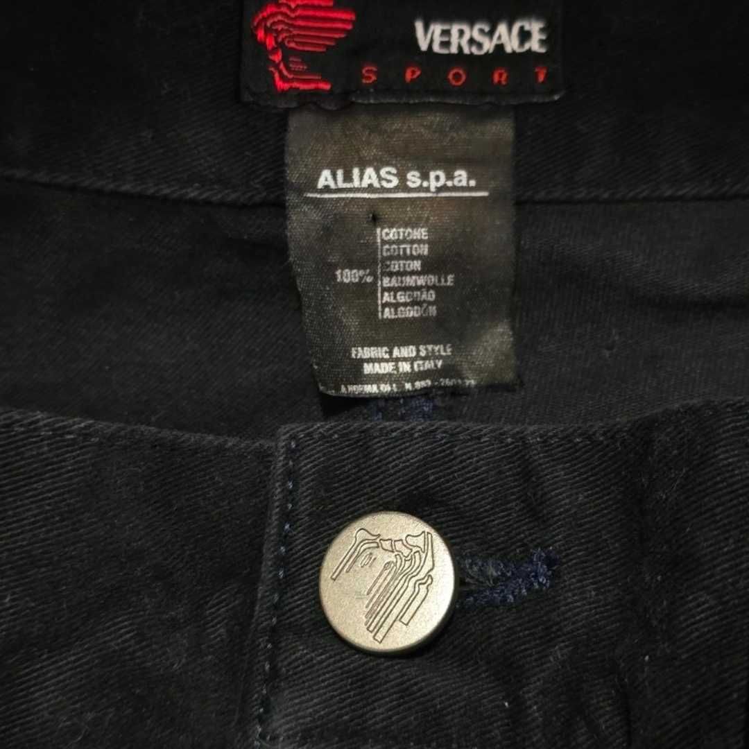 Spodnie jeansy męskie proste straight Versace Sport czarne 34