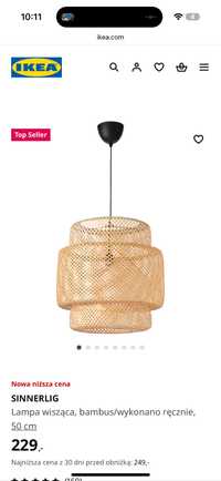 Lampa wiszaca wiklinowa Ikea