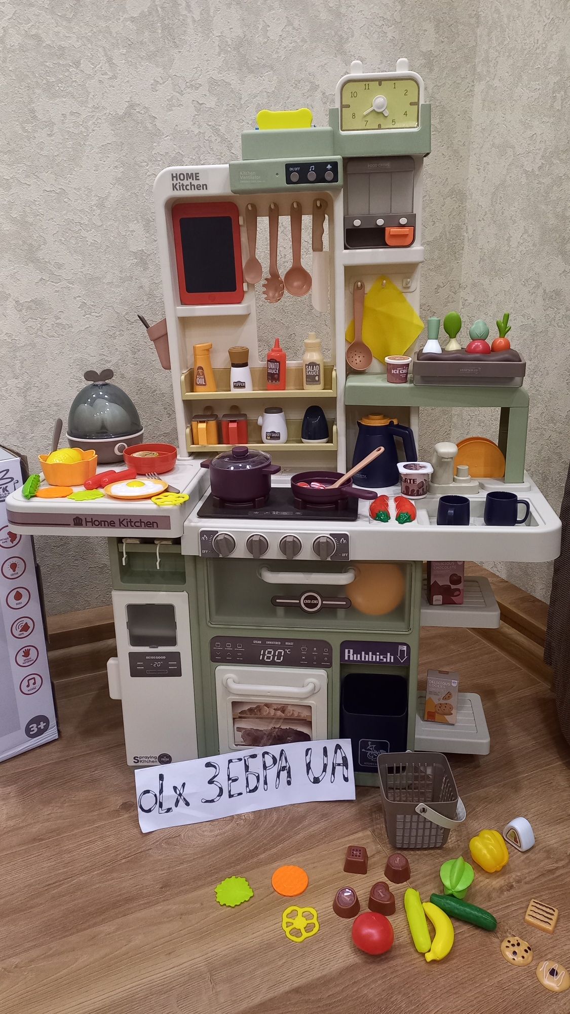 Кухня 93см, 88прид..яйцеваркою,дитяча.муз. нові  889-