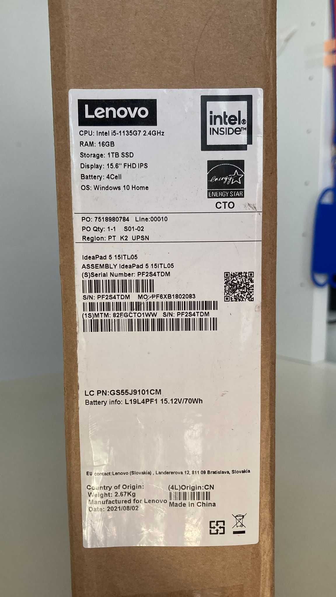 Lenovo Ideapad 5 (Caixa SELADA, novo) - 16GB RAM, 1TB SSD, Nvidia