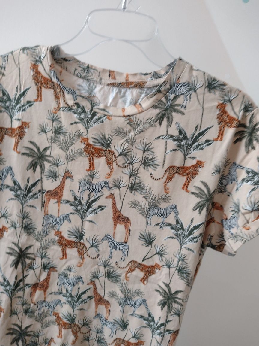 Bluzka George M L beżowa wzory safari bawelna