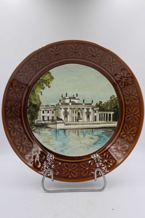 Talerz porcelit Pruszków Werina z obrazem pałac na wodzie ŁAZIENKI L