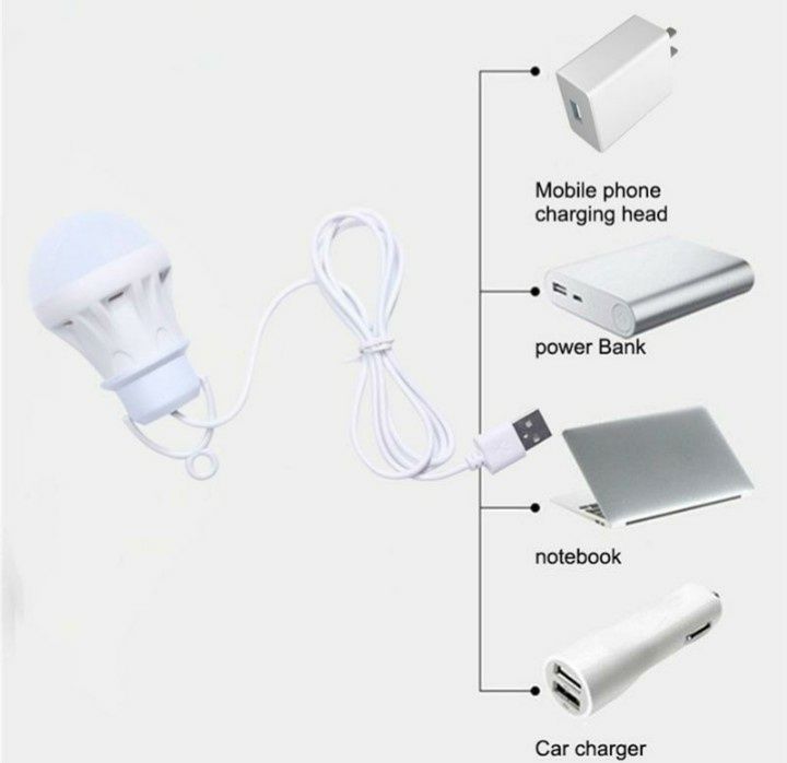 Lâmpada Led USB campismo, pesca...