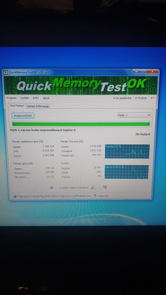 Laptop Toshiba Satellite Dual core 2x2.3GHz 4/320GB uszkodzony