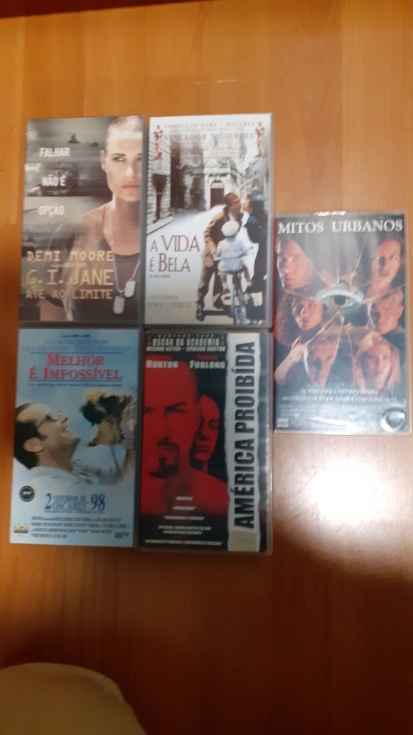 9 cassetes vhs e 3 dvds filmes