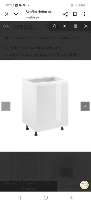 Nowa szafka kuchenna stojąca 60cm Aspen 2