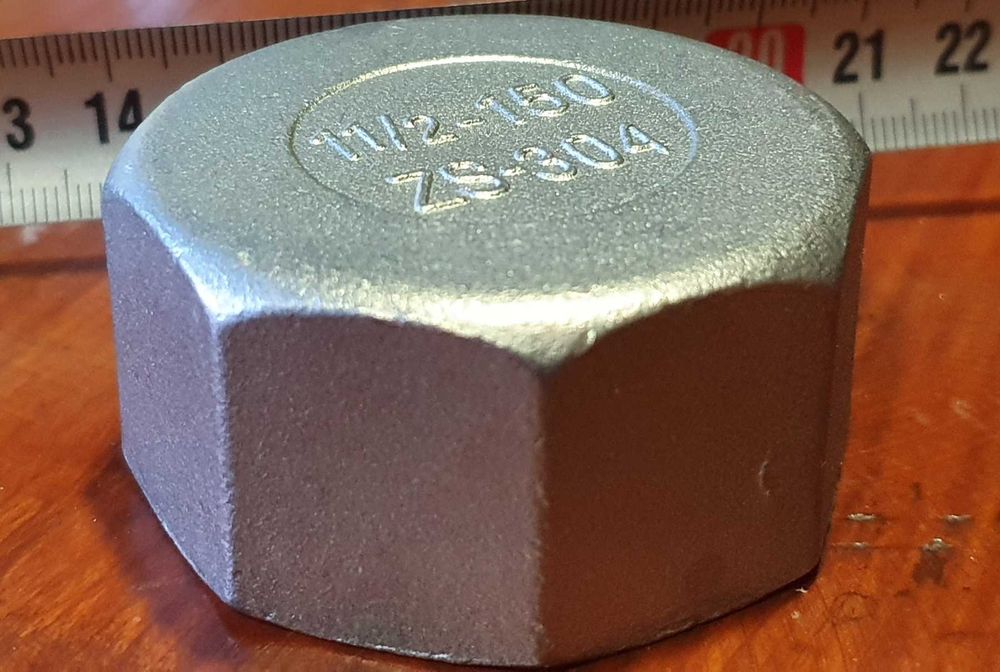 Заглушка  Внутрішня різьба BSP нержавіюча 304 DN40