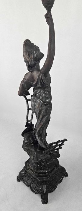 Figuralna lampa naftowa DEMETER  alegoria rolnictwa Francja - Antyk