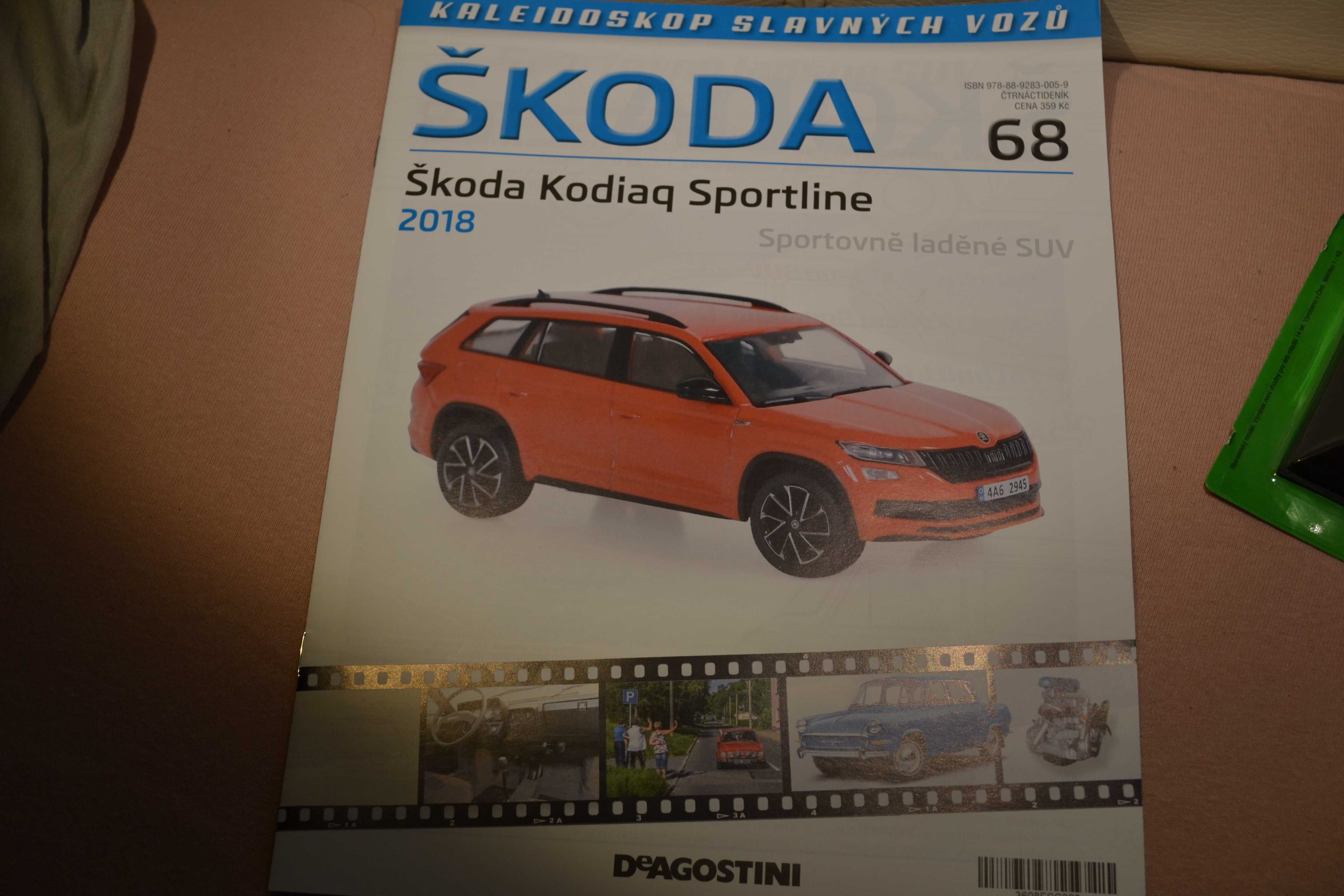 Skoda Kodiaq Sportline 2018 r. model 1:43 DeAgostini Czechy nr 68