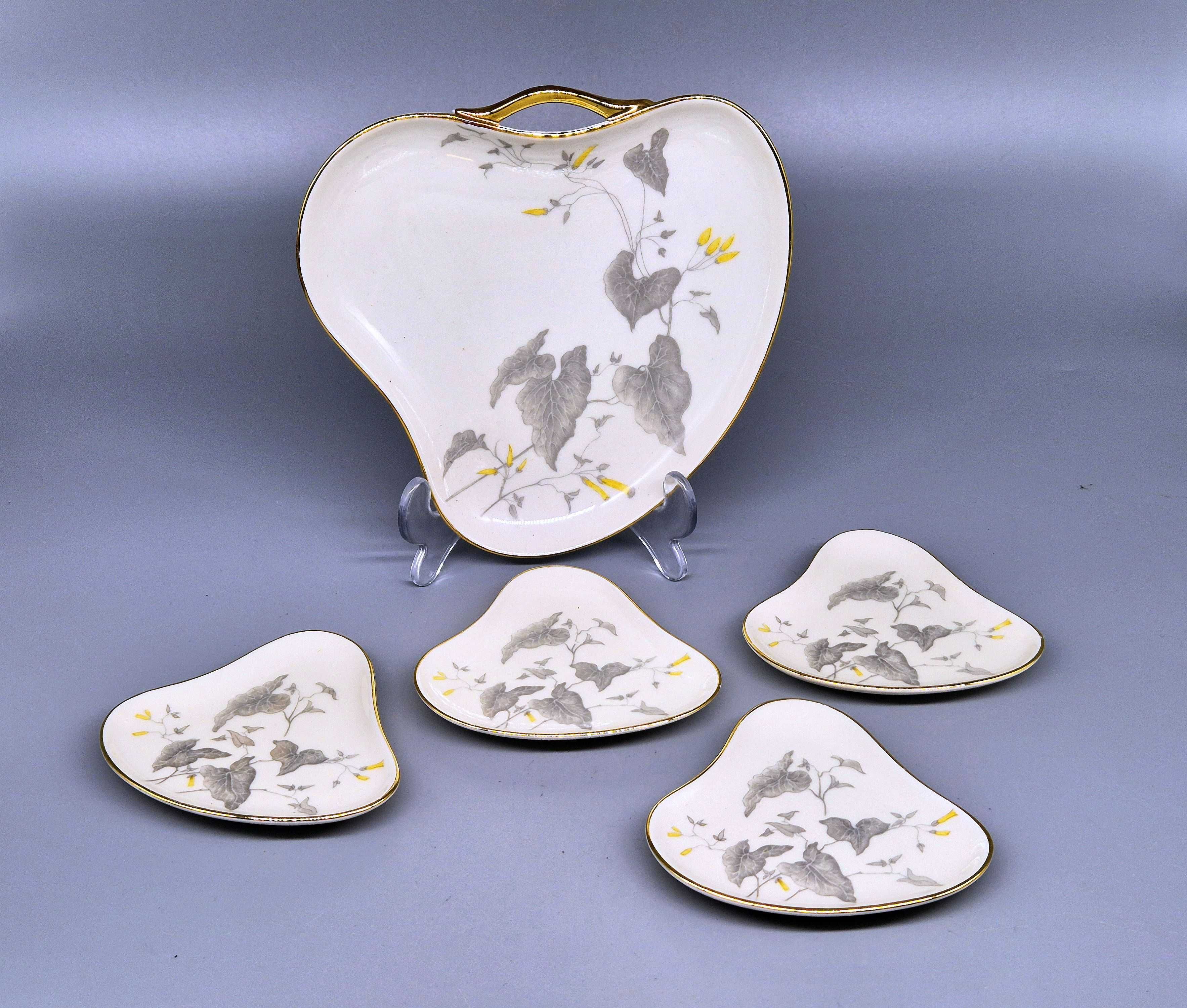 Zestaw talerzy Claudia do pralin porcelana Wunsiedel Bavaria lata'50