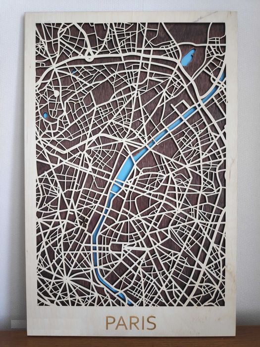 карта міста багатошарова, подарунок , картина декор з фанери