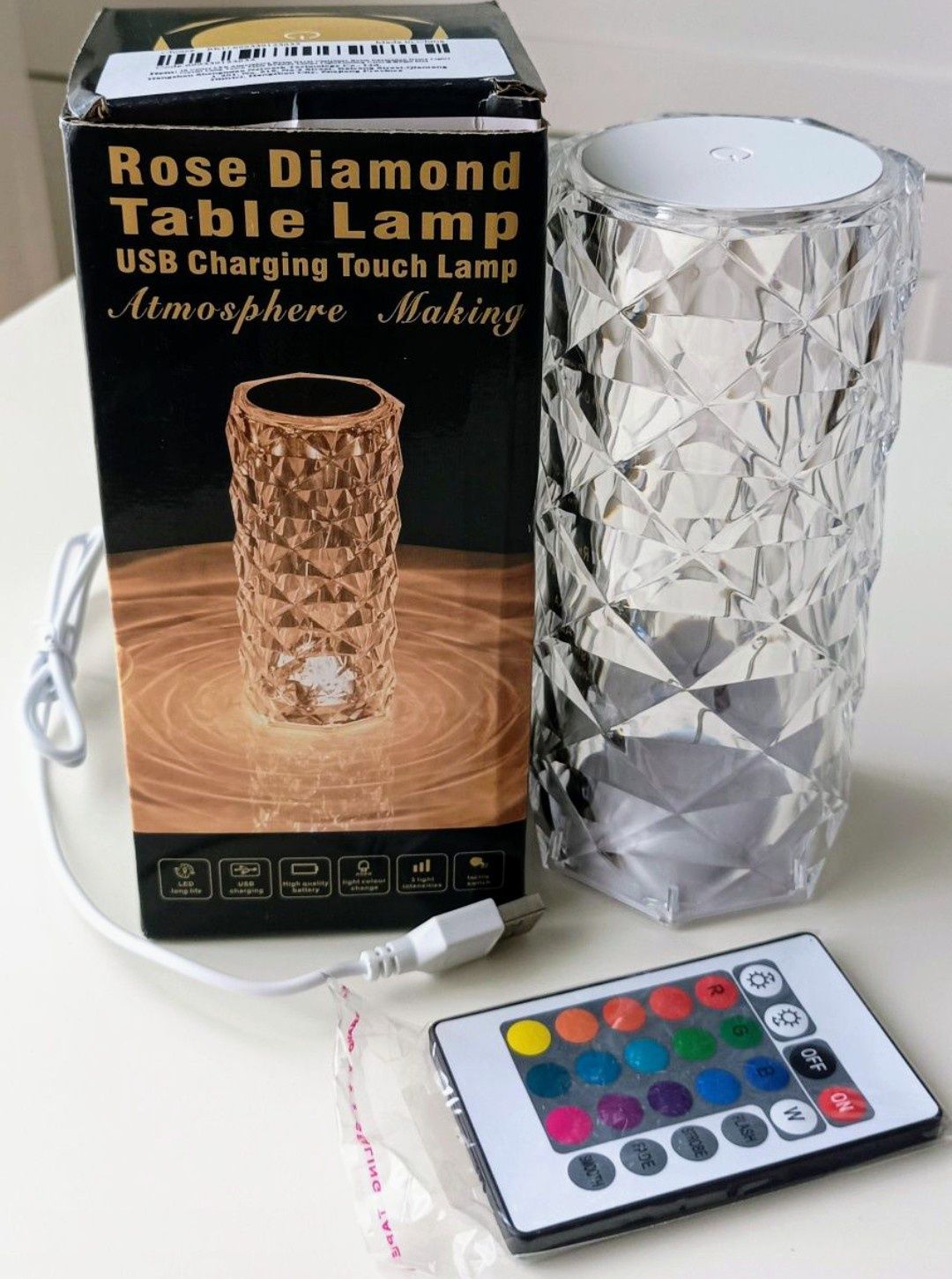 Lampa kryształowa LED USB pilot Nowa