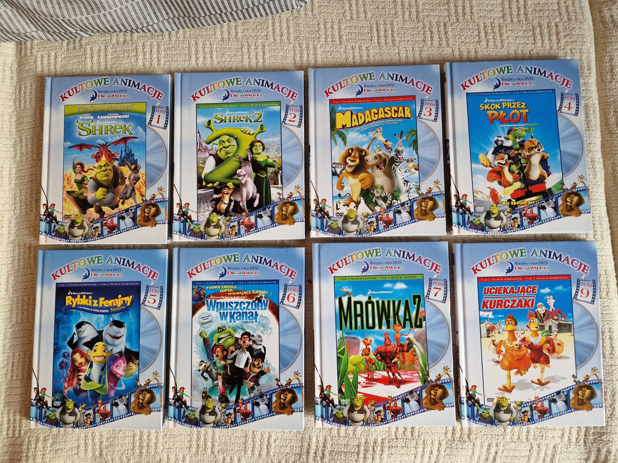Filmy DVD kolekcja kultowe animacje Dreamworks Animation 8 części